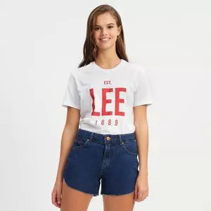 Camiseta Lee®<BR>- Branca & Vermelha
