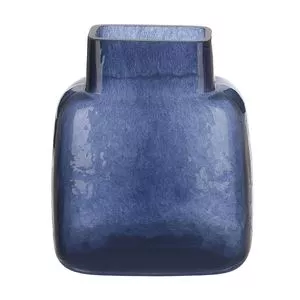 Vaso Decorativo Em Relevo<BR>- Azul Escuro<BR>- 14,7x12,7x8cm<BR>- Florarte