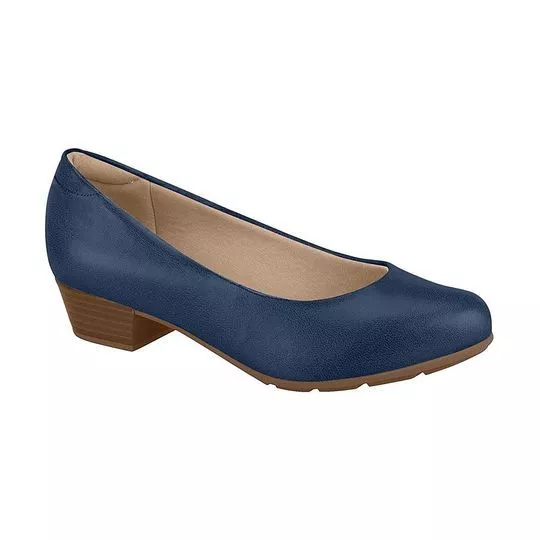 Sapato Texturizado - Azul Marinho - Salto: 3,84cm - Modare