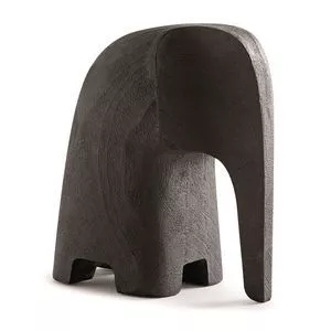 Elefante Decorativo<BR>- Preto<BR>- 12x11,5x6cm
