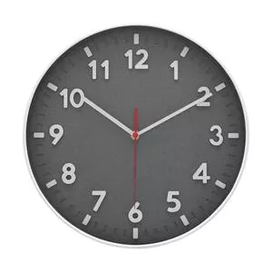Relógio De Parede<BR>- Cinza & Branco<BR>- Ø29x4,5cm<BR>- Mabruk