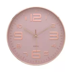 Relógio De Parede<BR>- Rosê Gold<BR>- Ø35x4,5cm<BR>- Mabruk