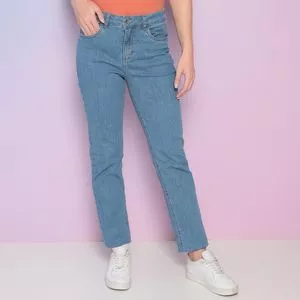 Calça Jeans Reta<BR>- Azul