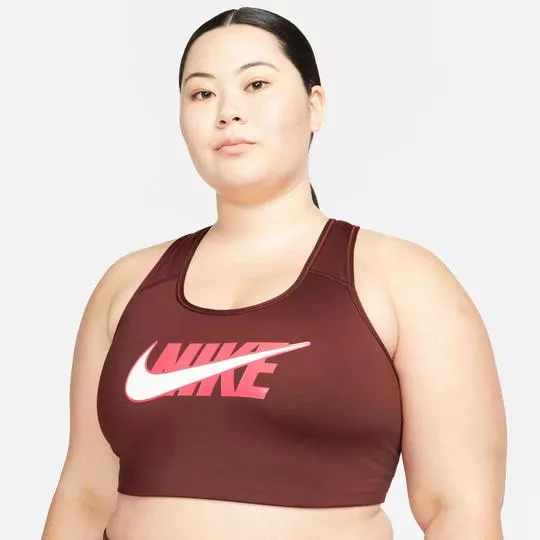 Top Nike Swoosh Icon Clash Plus Size- Bordô & Rosa