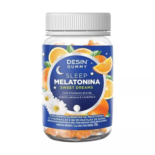 Beauty Gummy Sleep Melatonina- Laranja & Camomila- 60 Unidades