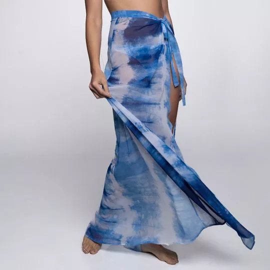 Saia Longa Tie Dye- Azul & Off White- Brazil del Mar
