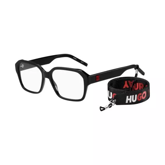 Armação Arredondada Para Óculos De Grau- Preta- Hugo Boss