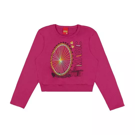Blusão Roda Gigante- Rosa escuro & Preto