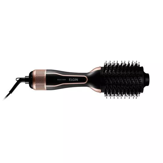 Escova Secadora Agile Hair- Preta & Cobre- 38x10,6x7,9cm- Bivolt- 1200W- 3 Temperaturas