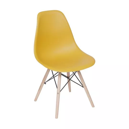 Cadeira Eames- Açafrão & Madeira Clara- 80,5x46,5x42cm- Or Design