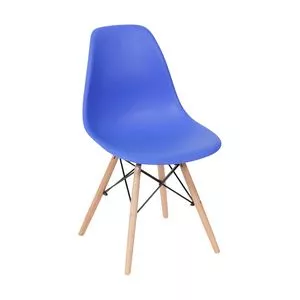 Cadeira Eames<BR>- Azul Escuro & Madeira Clara<BR>- 80,5x46,5x42cm<BR>- Or Design