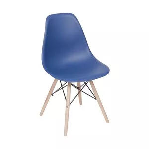 Cadeira Eames<BR>- Azul Marinho & Madeira Clara<BR>- 80,5x46,5x42cm<BR>- Or Design