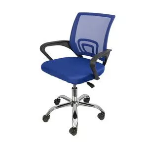 Cadeira Office Tok<BR>- Azul & Prateada<BR>- 52,5x59,5x49cm<BR>- Or Design