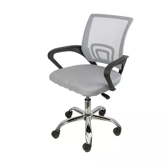 Cadeira Office Tok- Cinza & Prateada- 93x60x59,5cm- Or Design