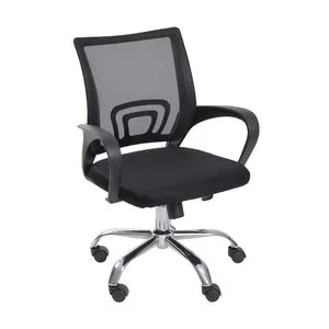 Cadeira Office Tok<BR>- Preta & Prateada<BR>- 93x60x59,5cm<BR>- Or Design