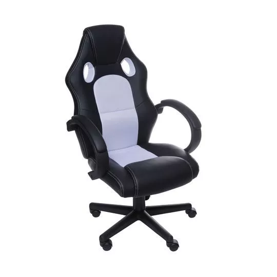 Cadeira Gamer Raptor- Preta & Branca- 117x60x51cm- Or Design