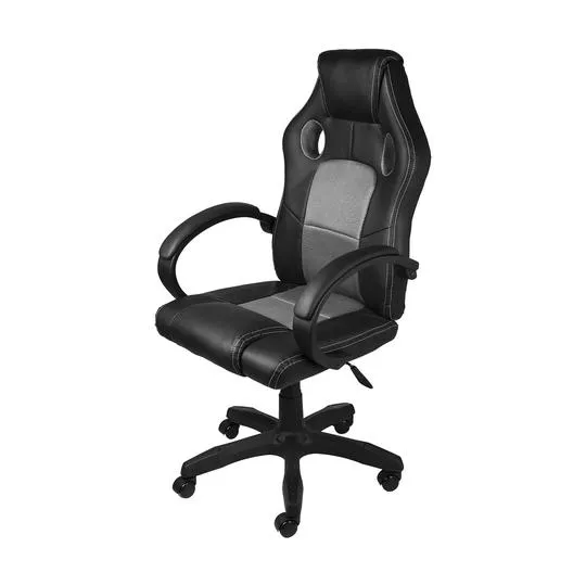 Cadeira Gamer Raptor - Preta & Cinza - 117x60x51cm - Or Design