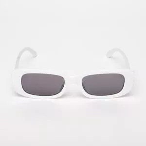 Óculos De Sol Retangular<BR>- Branco & Preto