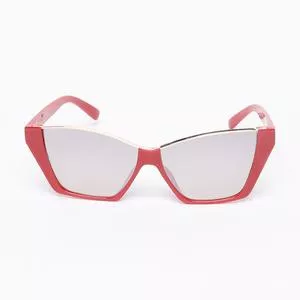 Óculos De Sol Gatinho<BR>- Vermelho & Dourado