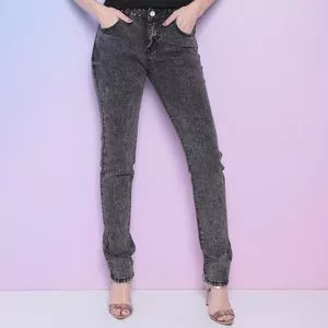 Calça Jeans Skinny<BR>- Preta