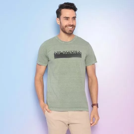 Camiseta Estonada Vip Reserva®- Verde Claro & Preta