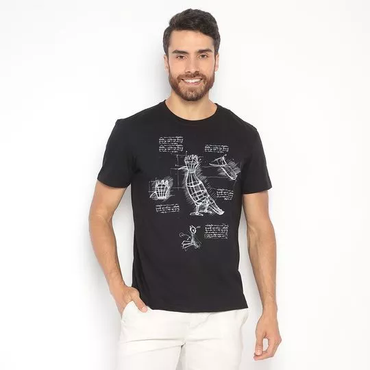 Camiseta Pica Pau- Preta & Branca