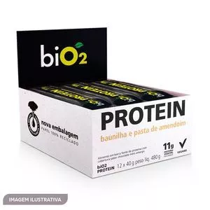 Protein Bar<BR>- Baunilha & Pasta De Amendoim<BR>- 12 unidades<BR>- BiO2 Organic