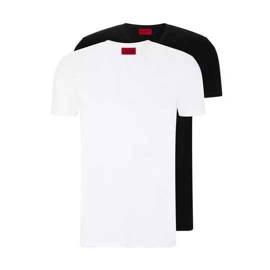 Kit De Camisetas- Preto & Branco- 2Pçs
