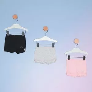 Kit De Shorts Com Laços<BR>- 3Pçs<BR>- Bicho-Molhado
