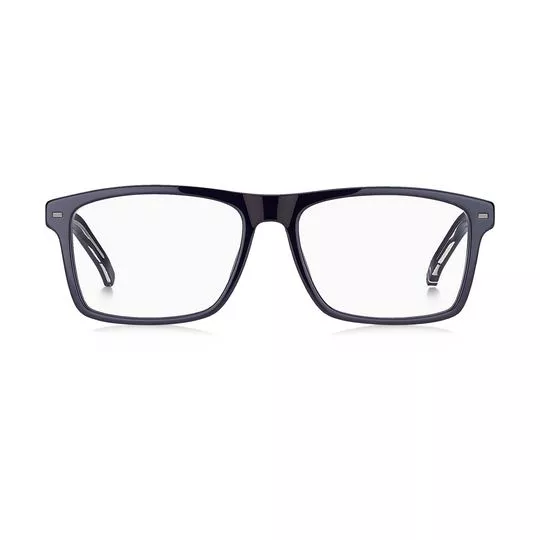 Armação Retangular Para Óculos De Grau- Azul Marinho & Branca- Tommy Hilfiger