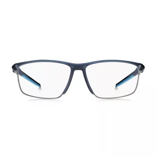 Armação Retangular Para Óculos De Grau- Azul Marinho & Chumbo- Tommy Hilfiger