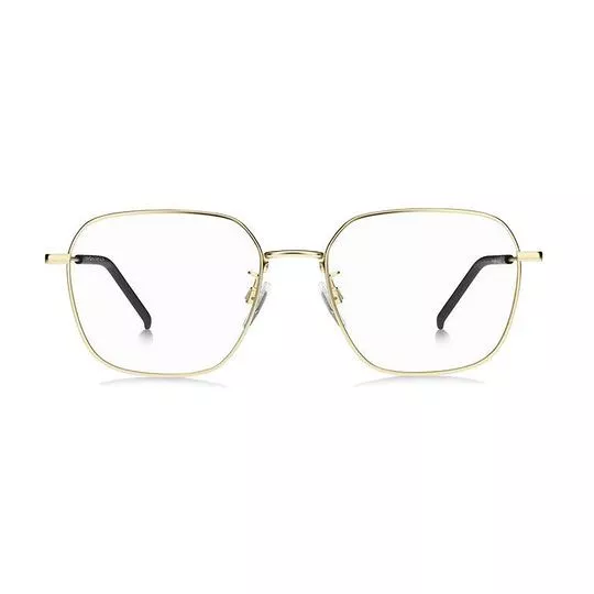 Armação Retangular Para Óculos De Grau- Dourada & Preta- Tommy Hilfiger
