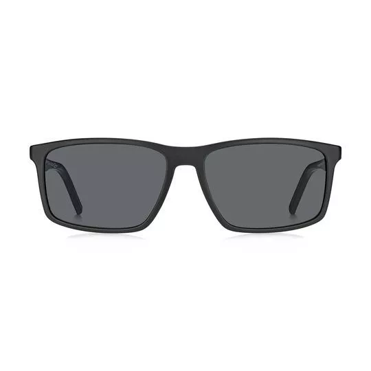 Óculos De Sol Retangular- Preto & Cinza Escuro- Tommy Hilfiger