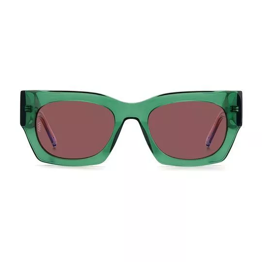 Óculos De Sol Retangular- Verde & Laranja Claro- M. Missioni