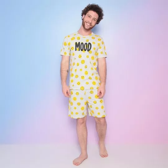 Pijama Mood- Cinza & Amarelo- Bela Notte