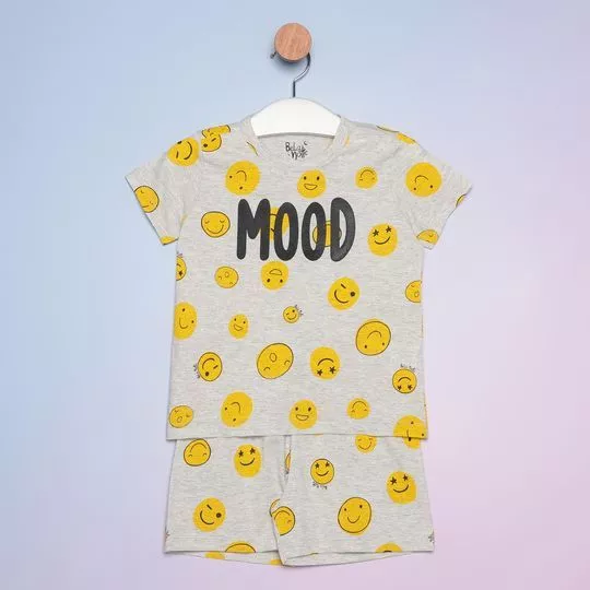 Pijama Mood- Cinza & Amarelo- Bela Notte