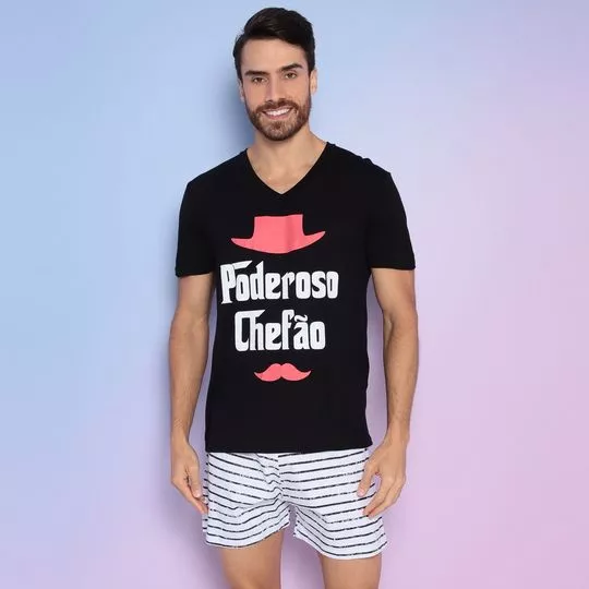 Pijama Poderoso Chefão- Preto & Vermelho- Zulai