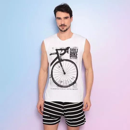 Pijama Bicicleta- Branco & Preto- Zulai