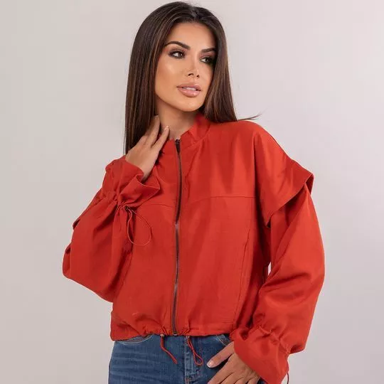 Jaqueta Com Recortes- Vermelha