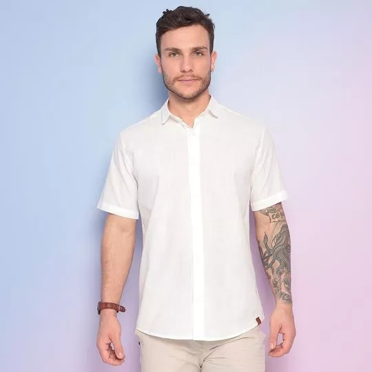 Camisa Texturizada- Off White