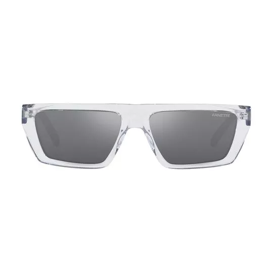 Óculos De Sol Retangular- Incolor & Cinza Escuro- Arnette