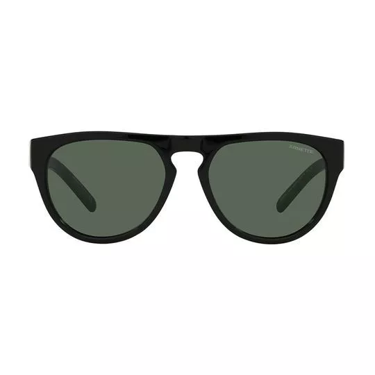 Óculos De Sol Arredondado- Verde Escuro & Preto- Arnette
