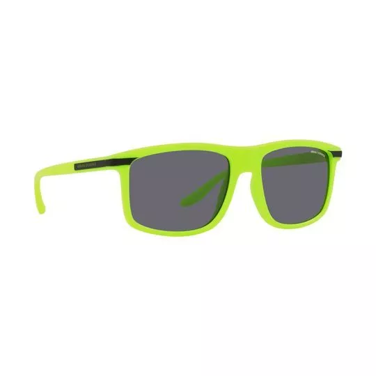 Óculos De Sol Retangular- Verde Limão & Cinza- Armani