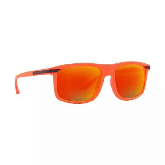 Óculos De Sol Retangular- Laranja & Amarelo- Armani