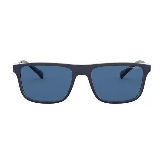 Óculos De Sol Retangular- Azul Marinho- Empório Armani