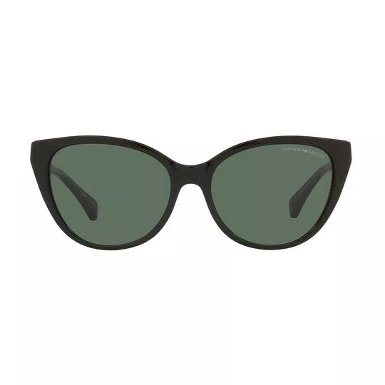 Óculos De Sol Gatinho- Preto & Verde Escuro- Empório Armani