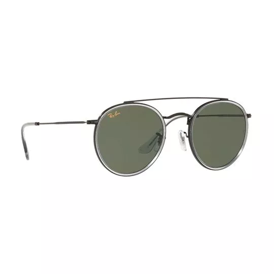 Óculos De Sol Aviador- Prateado & Preto- Ray Ban