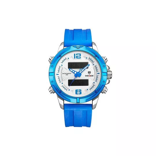 Relógio Analógico & Digital A11001- Azul & Prateado- Weide
