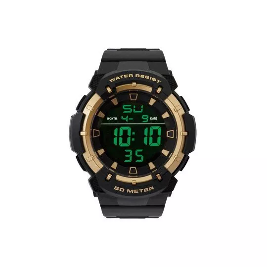 Relógio Digital TG30013- Preto & Dourado- Tuguir