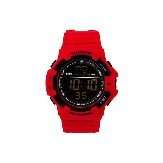 Relógio Digital TG30016- Vermelho & Preto- Tuguir